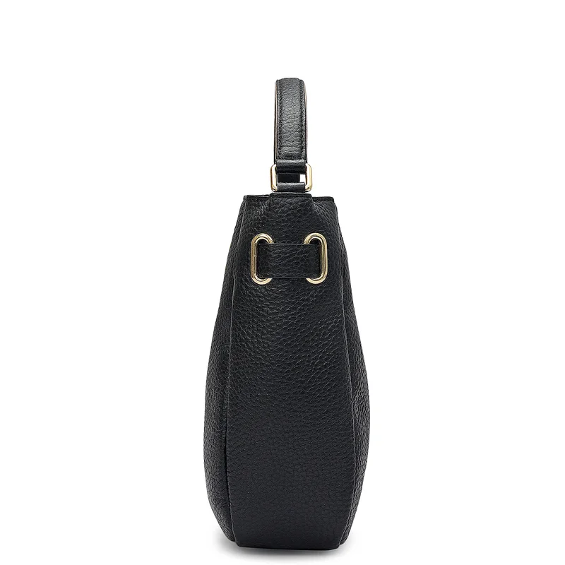 Da Milano Black Small Wax Leather Satchel - Black for Women | Best Price UAE